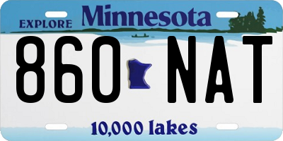 MN license plate 860NAT