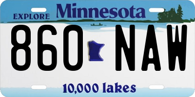 MN license plate 860NAW