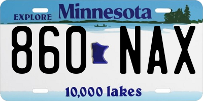 MN license plate 860NAX