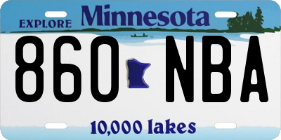 MN license plate 860NBA