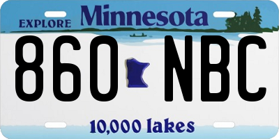 MN license plate 860NBC