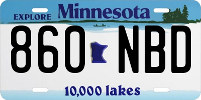 MN license plate 860NBD