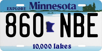 MN license plate 860NBE