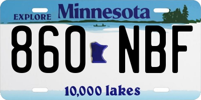 MN license plate 860NBF
