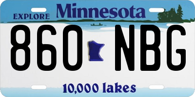 MN license plate 860NBG