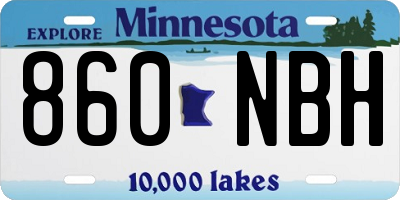 MN license plate 860NBH