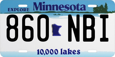 MN license plate 860NBI