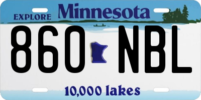 MN license plate 860NBL