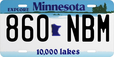 MN license plate 860NBM