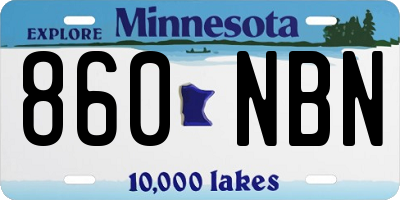 MN license plate 860NBN