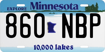 MN license plate 860NBP