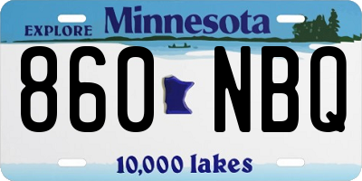 MN license plate 860NBQ