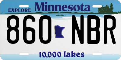 MN license plate 860NBR
