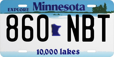 MN license plate 860NBT