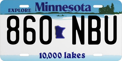 MN license plate 860NBU