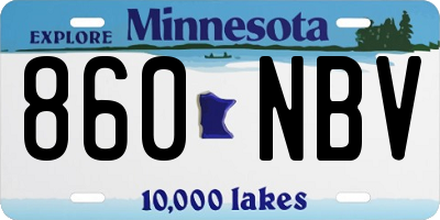 MN license plate 860NBV