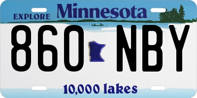 MN license plate 860NBY