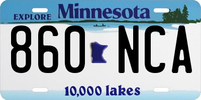 MN license plate 860NCA