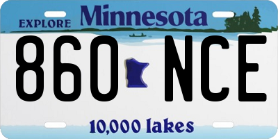 MN license plate 860NCE