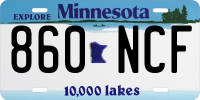 MN license plate 860NCF