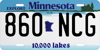 MN license plate 860NCG