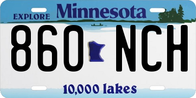 MN license plate 860NCH