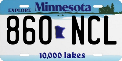 MN license plate 860NCL