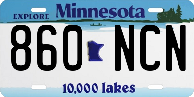 MN license plate 860NCN