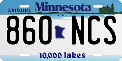 MN license plate 860NCS