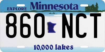 MN license plate 860NCT