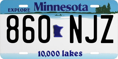 MN license plate 860NJZ