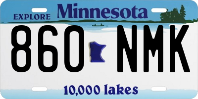 MN license plate 860NMK