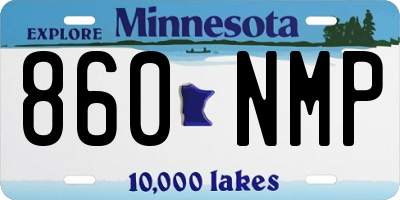 MN license plate 860NMP