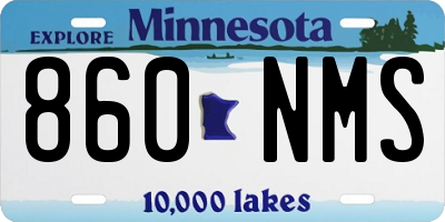 MN license plate 860NMS