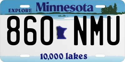 MN license plate 860NMU