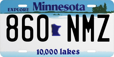 MN license plate 860NMZ