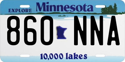 MN license plate 860NNA