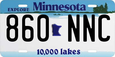 MN license plate 860NNC