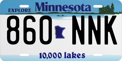 MN license plate 860NNK