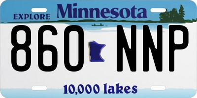 MN license plate 860NNP
