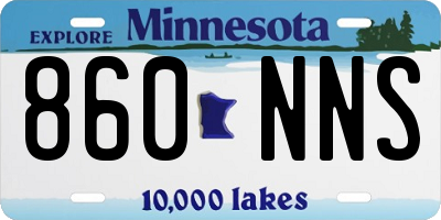 MN license plate 860NNS