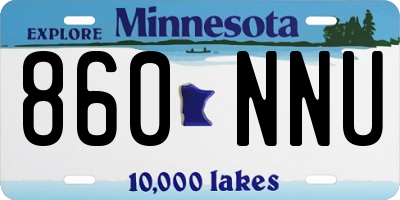 MN license plate 860NNU