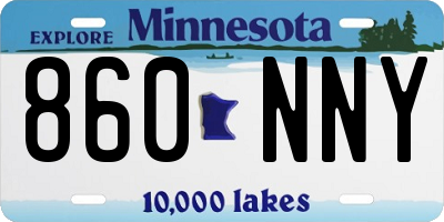MN license plate 860NNY