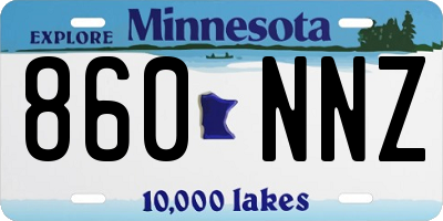 MN license plate 860NNZ