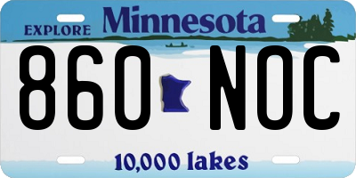 MN license plate 860NOC