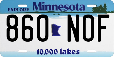 MN license plate 860NOF
