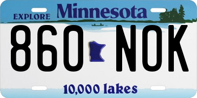 MN license plate 860NOK
