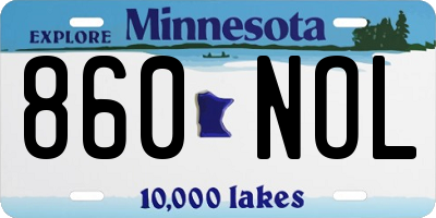 MN license plate 860NOL