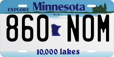 MN license plate 860NOM