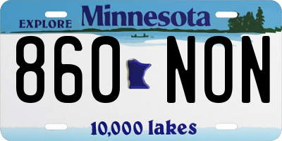 MN license plate 860NON